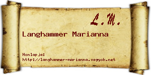 Langhammer Marianna névjegykártya